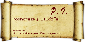 Podhorszky Illés névjegykártya